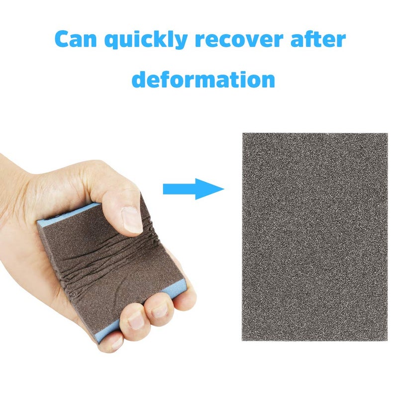 Onarway Sanding Sponges 10 Pack Wet and Dry Dual-use, Coarse and Fine Sanding Blocks - 60/80/100/120/180/220 Grits 6 Different Specifications, Washable and Reusable, Ideal for Wood Metal Polishing - Image 5